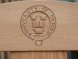 Carved chair for University of Oxford