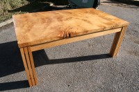 Single Plank Dining Table with Square Cluster Legs