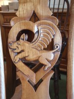 Wild pig chair carved detail