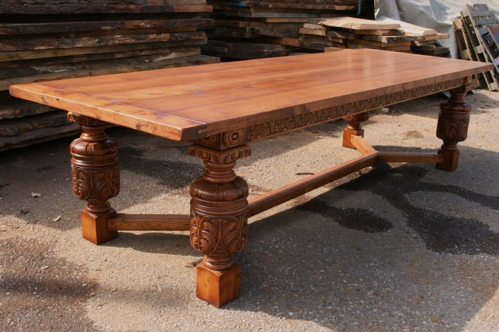 Coffee table with ornately carved legs