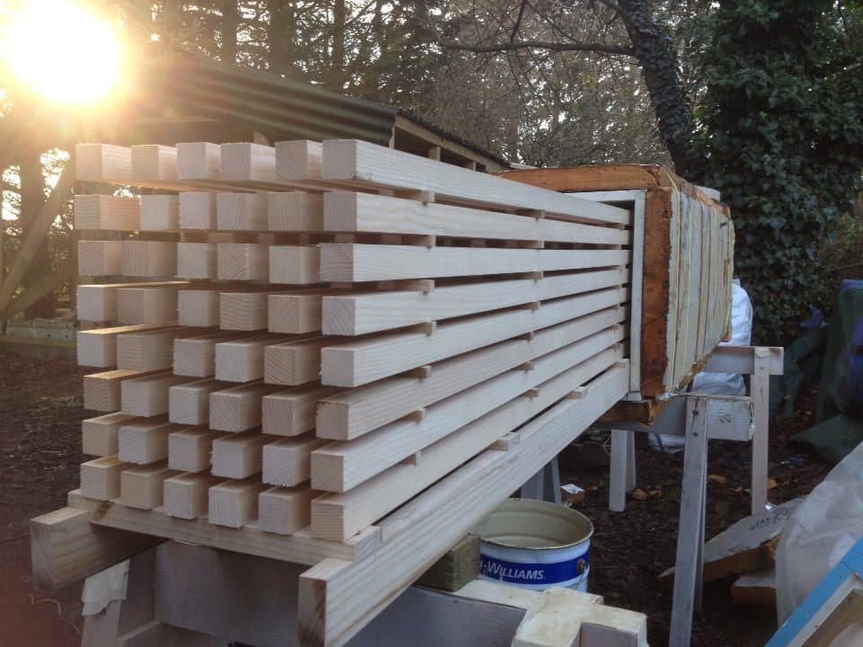 Timber ready for steam bending