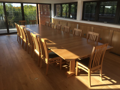 Large extending refectory table