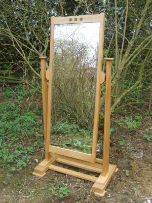 Arts and Crafts style free standing mirror