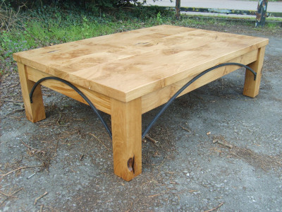 Timber and metal coffee table