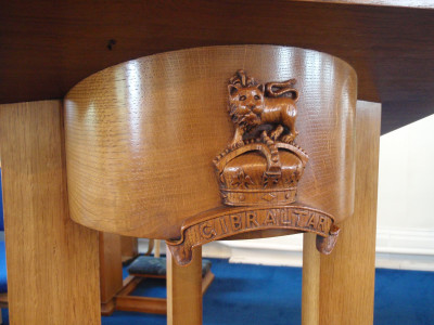 Detailed carving on lectern